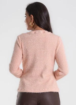 Endless - Blusa Manga Longa Tricô Felpudo Rosa - ENDLESS
