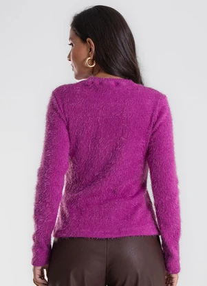 Endless - Blusa Manga Longa Tricô Felpudo Roxo - ENDLESS