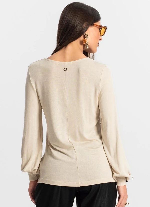 Endless - Blusa Manga Longa Tricot Endlles Bege 2