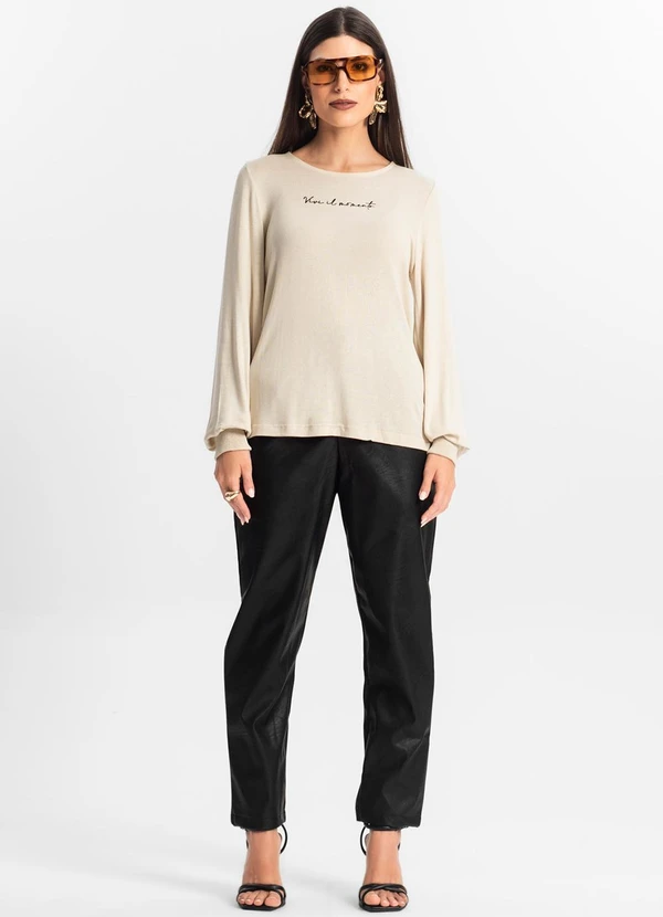 Endless - Blusa Manga Longa Tricot Endlles Bege 3