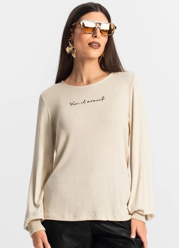 Endless - Blusa Manga Longa Tricot Endlles Bege 4