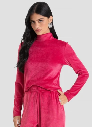 Dianna - Blusa Manga Longa Veludo Cotele Vermelho - DIANNA