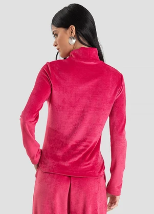 Dianna - Blusa Manga Longa Veludo Cotele Vermelho - DIANNA