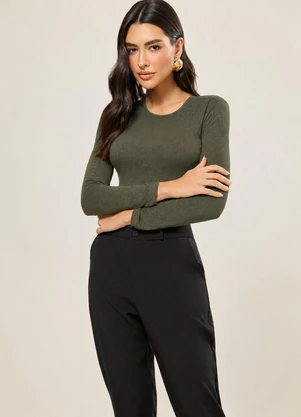 Naguchi - Blusa Manga Longa Verde Turtle - NAGUCHI