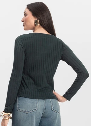 Infinita Cor - Blusa Manga Longa Verde - INFINITA COR