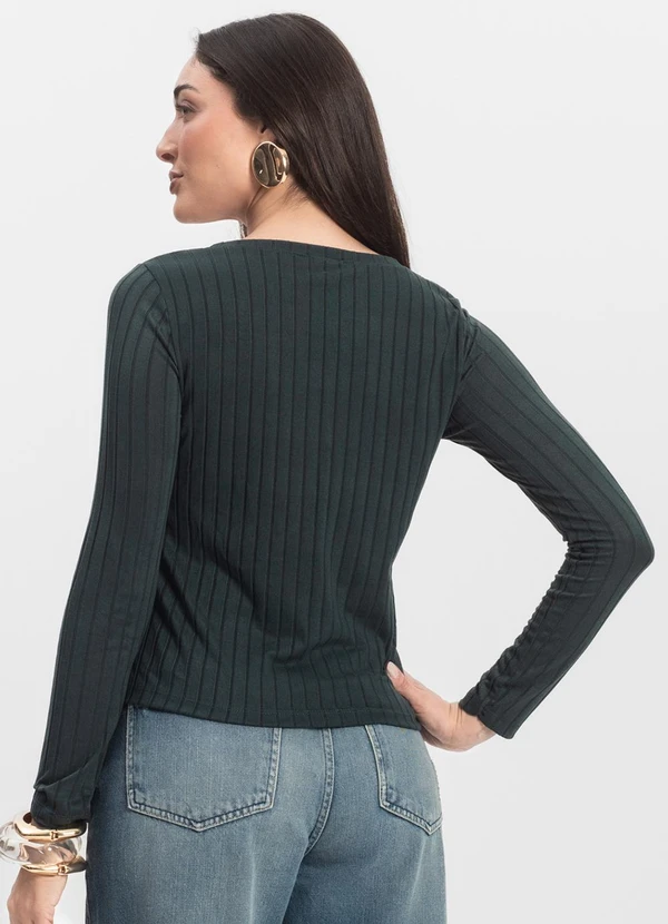 Infinita Cor - Blusa Manga Longa Verde 2