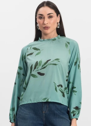 Infinita Cor - Blusa Manga Longa Verde - INFINITA COR