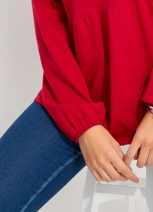 bonprix - Blusa Manga Longa Vermelha - BONPRIX