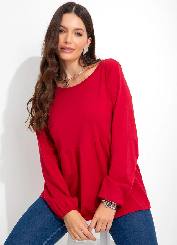 bonprix - Blusa Manga Longa Vermelha 4