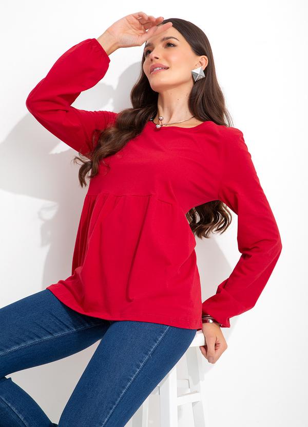 bonprix - Blusa Manga Longa Vermelha 4