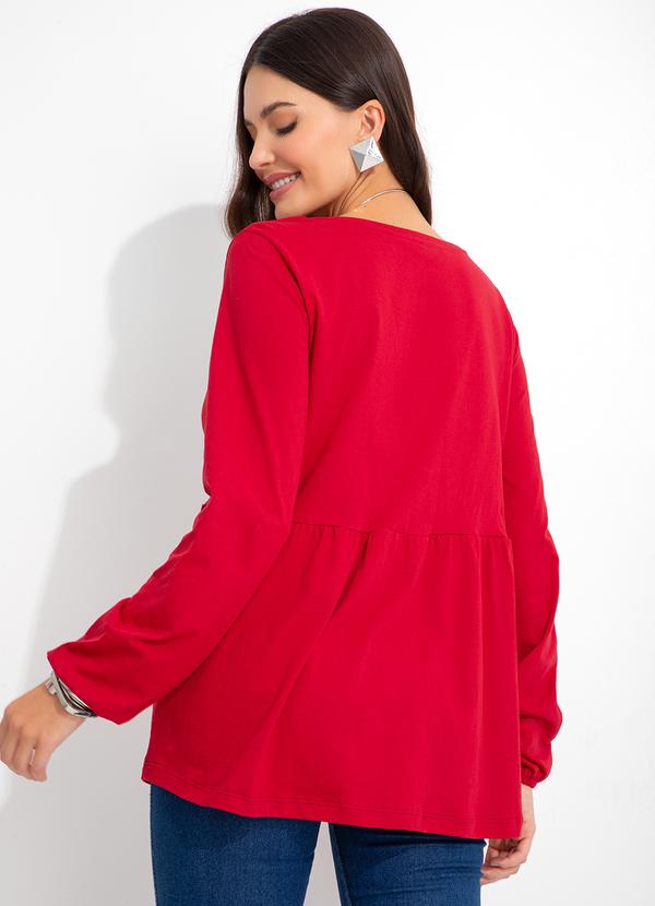 bonprix - Blusa Manga Longa Vermelha 5