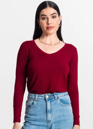 Infinita Cor - Blusa Manga Longa Vermelho - INFINITA COR