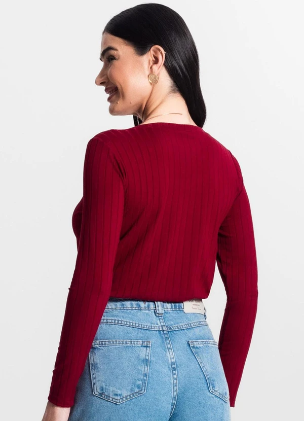 Infinita Cor - Blusa Manga Longa Vermelho 2
