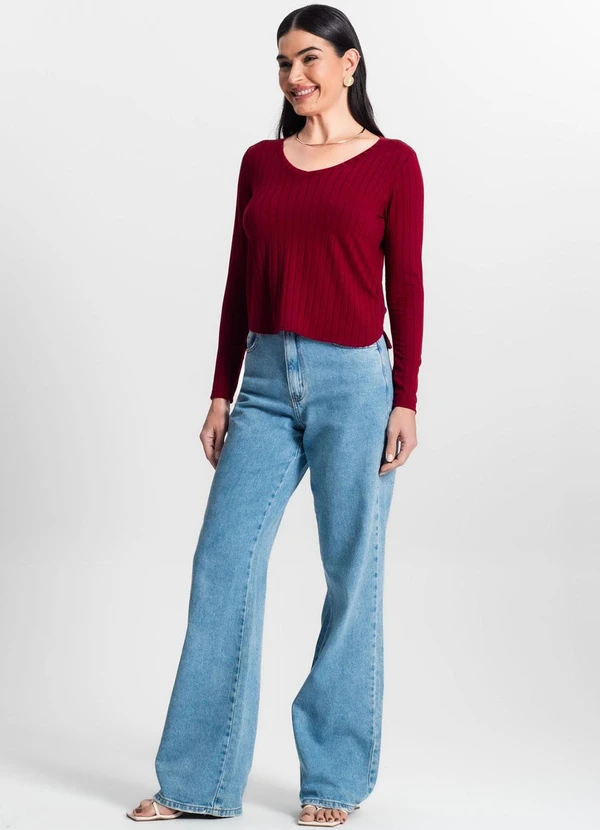 Infinita Cor - Blusa Manga Longa Vermelho 3