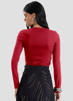 Dianna - Blusa  Manga Longa Vermelho - DIANNA