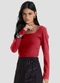 Dianna - Blusa  Manga Longa Rosa - variação: Vermelho