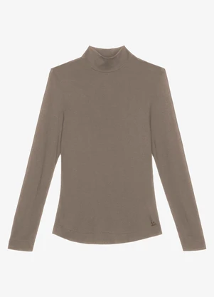 Endless - Blusa Manga Longa Vico Tricot Básica Marrom - ENDLESS