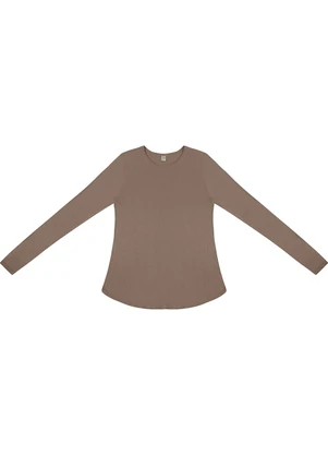 Rovitex - Blusa Manga Longa Visco Tricot Marrom - ROVITEX