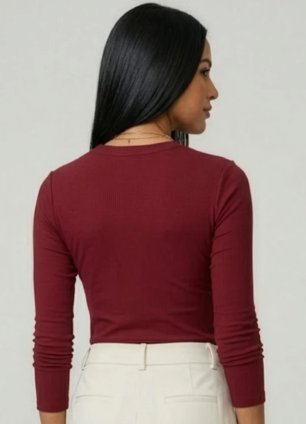 Rovitex - Blusa Manga Longa Visco Tricot Vermelho 2