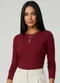Rovitex - Blusa Manga Longa Visco Tricot Vermelho - variação: Vermelho