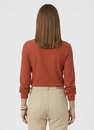 Endless - Blusa Manga Longa Viscose Laranja - ENDLESS