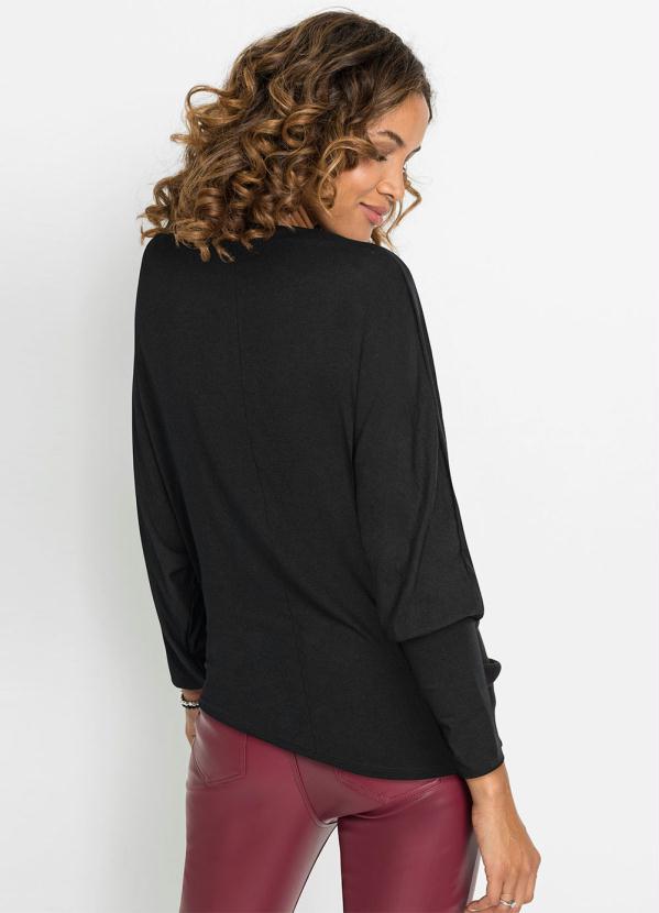 Outlet - Blusa Manga Morcego Preta 2