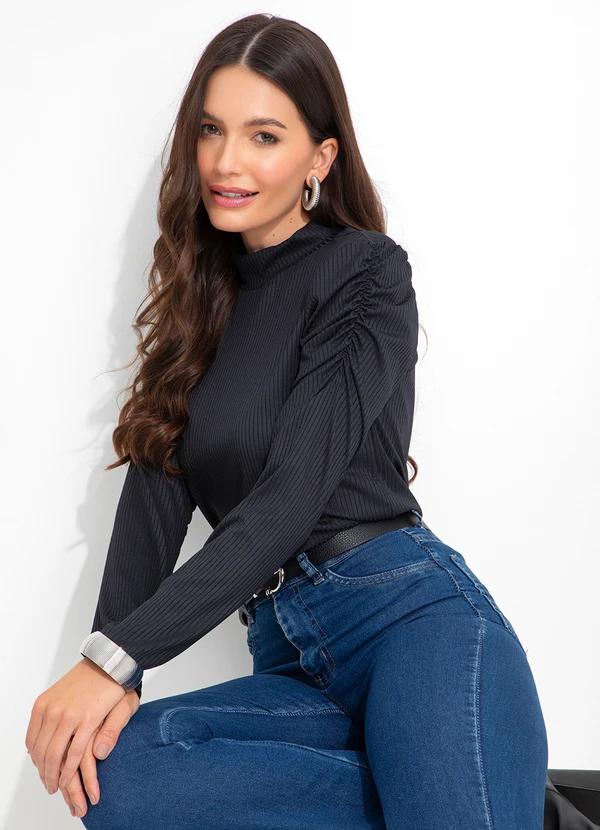 bonprix - Blusa Manga Princesa Preta 3