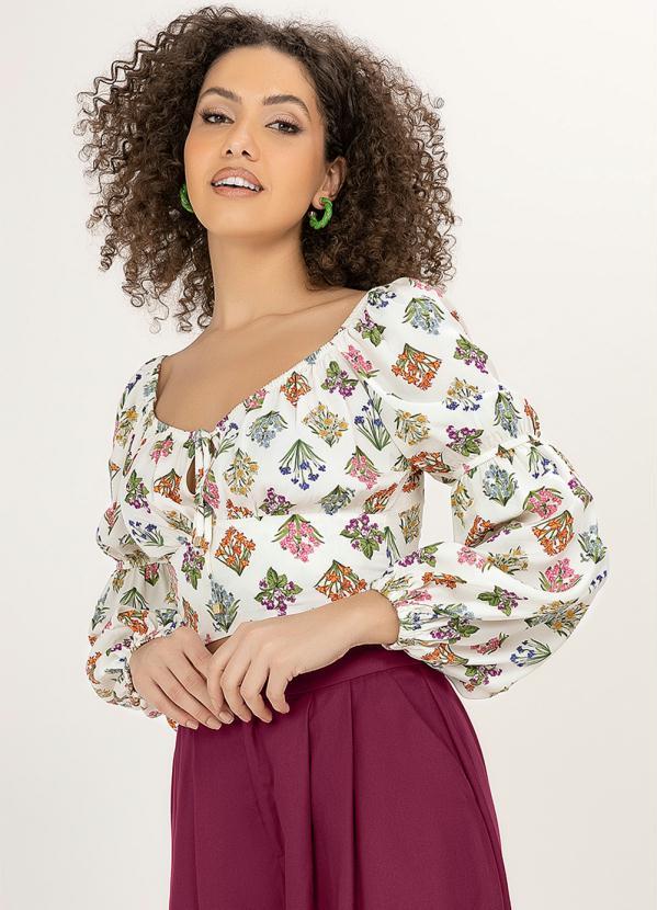 Angel - Blusa Mangas Bufantes Estampado