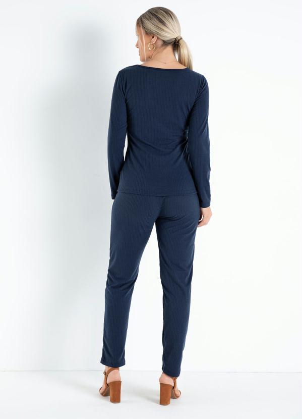 Outlet - Blusa Marinho com Recorte Vazado 4