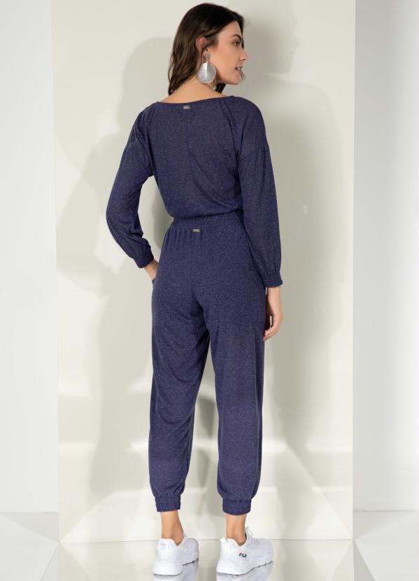 Quintess - Blusa Marinho Decote Canoa com Punhos Largos 4