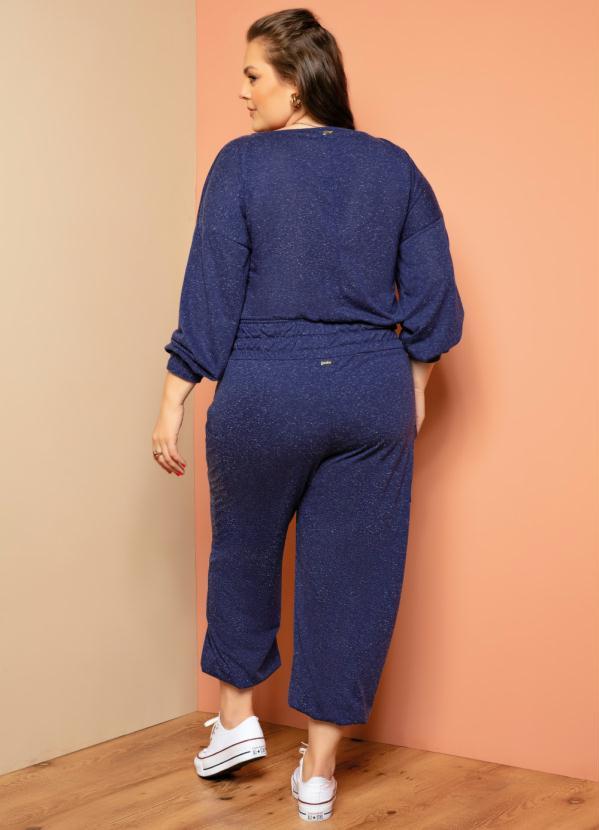 Quintess - Blusa Marinho Decote Canoa com Punhos Largos 9