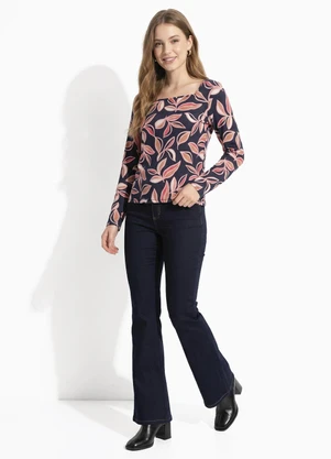 Rosalie - Blusa Marinho Decote Quadrado - ROSALIE