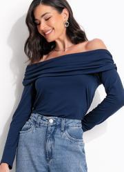 Blusa Marinho em Malha de Viscose