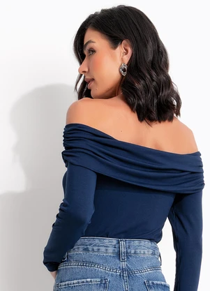 Quintess - Blusa Marinho em Malha de Viscose - QUINTESS