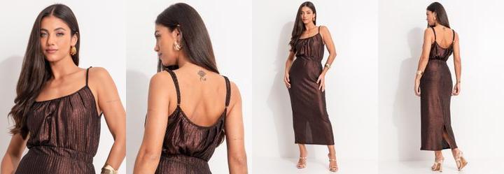 Blusa Marrom em Malha Canelada