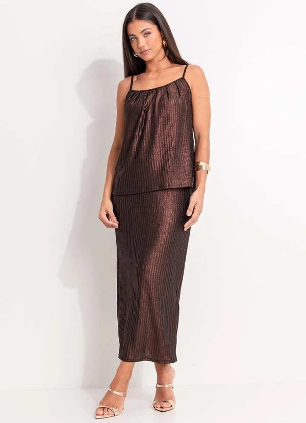 Quintess - Blusa Marrom em Malha Canelada 5