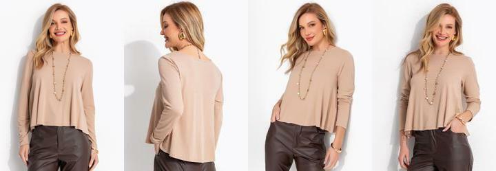 Blusa Marrom em Malha Zayan