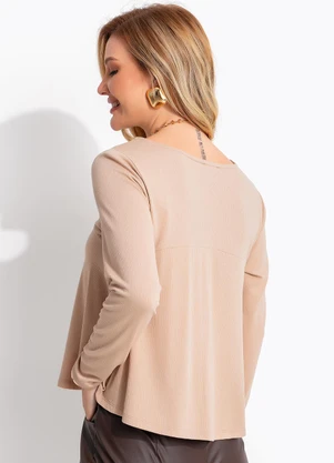 Quintess - Blusa Marrom em Malha Zayan - QUINTESS