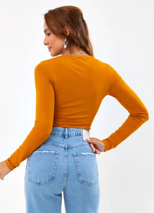 Colcci - Blusa Marrom em Viscose com Bordado - COLCCI