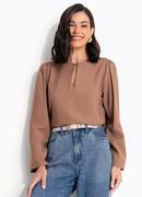 Blusa Marrom em Viscose com Poli�ster