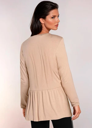 bonprix - Blusa Marrom Taupe em Malha de Viscose - BONPRIX