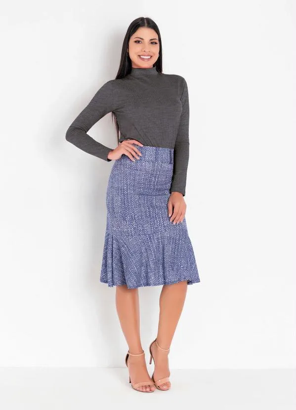 Rosalie - Blusa Mescla Cinza com Gola 3