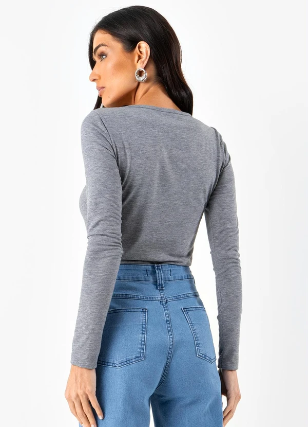 Quintess - Blusa Mescla Claro em Malha Flamê 2