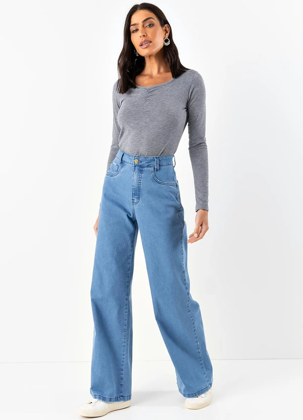 Quintess - Blusa Mescla Claro em Malha Flamê 3