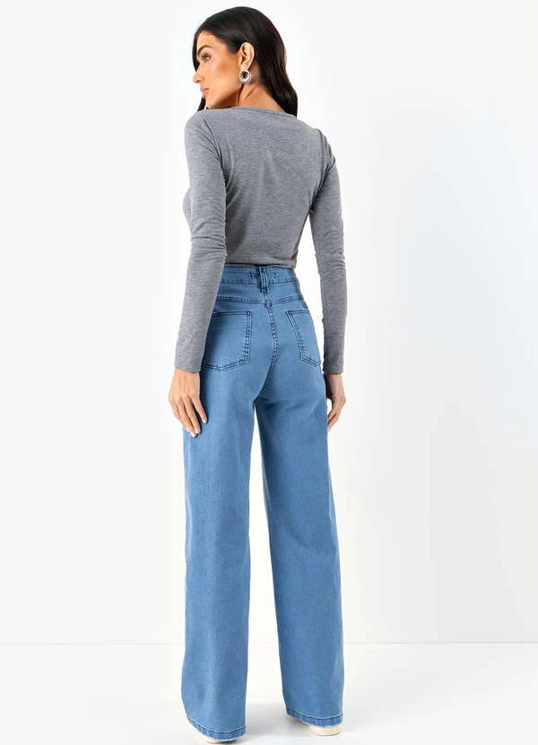 Quintess - Blusa Mescla Claro em Malha Flamê