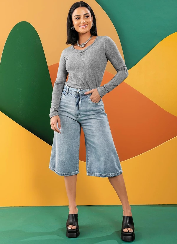 Quintess - Blusa Mescla Claro em Malha Flamê 5