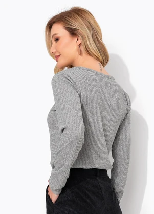 Quintess - Blusa Mescla em Malha Canelada - QUINTESS