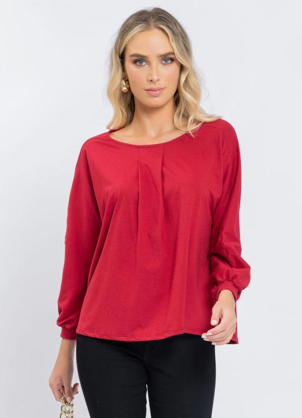 Preview - Blusa Ml Meia Malha Vermelho