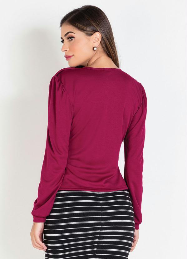 Outlet - Blusa Moda Evangélica Transpassada Púrpura 2