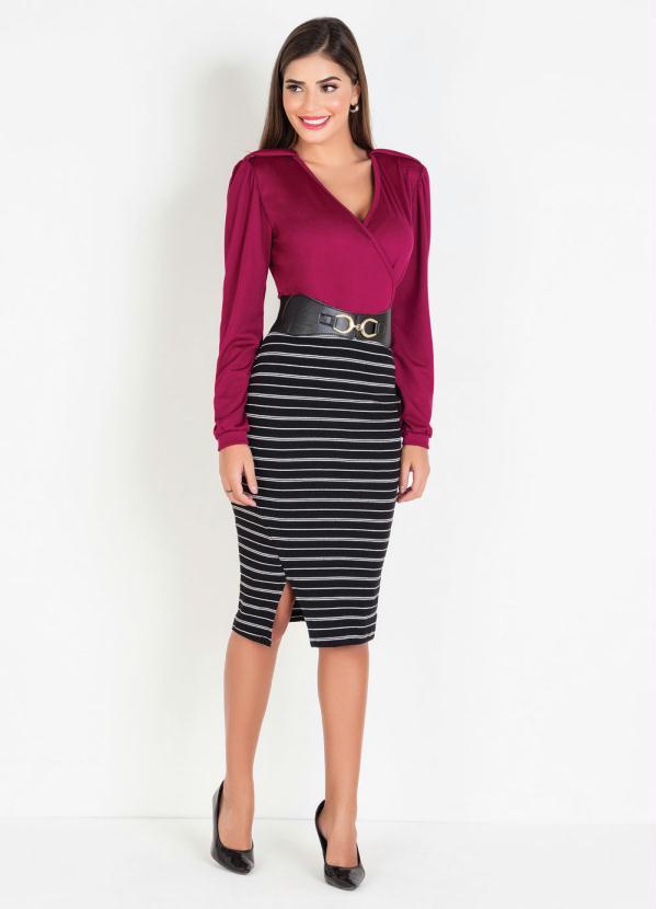 Outlet - Blusa Moda Evangélica Transpassada Púrpura 3